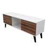 Manhattan Comfort Doyers 53.15 TV Stand, White and Nut Brown 174AMC188